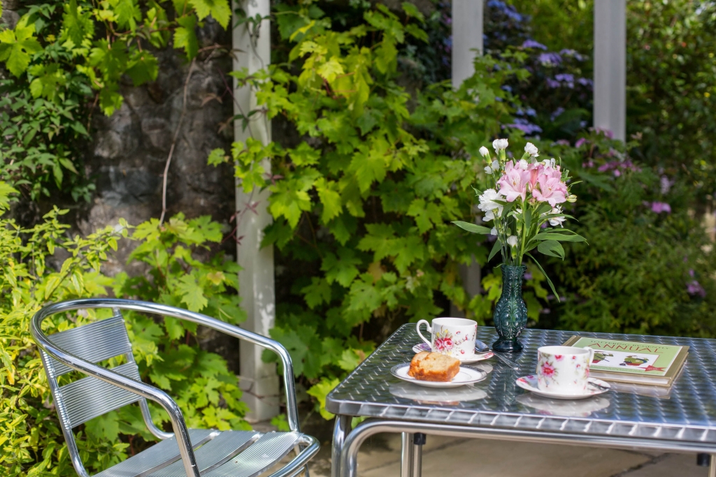 Penbontbren luxury B&B tea terrace
