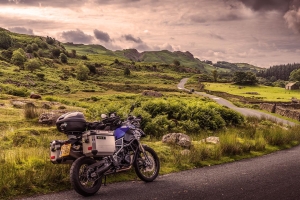 Landscape with motorbike
